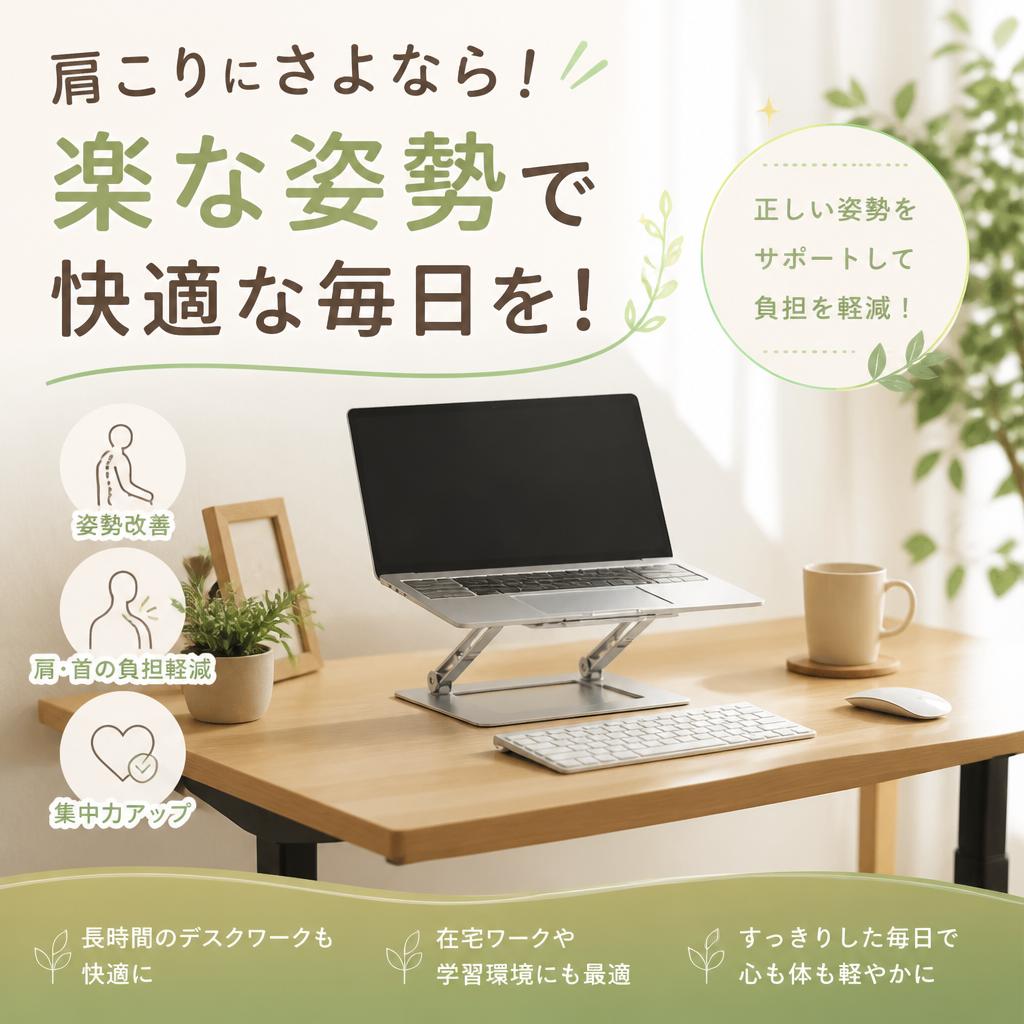 肩こりにさよなら！楽な姿勢で快適な毎日を！