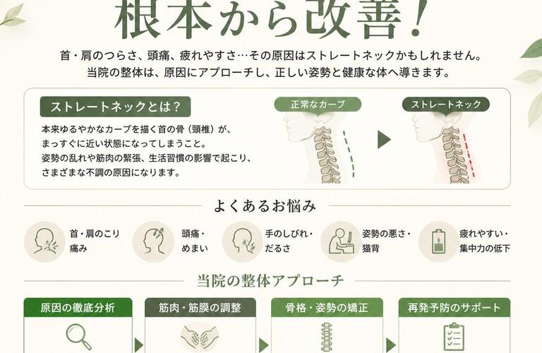 姿勢のプロが解説するストレートネック改善と正しい姿勢｜東大阪の整体なら姿勢矯正院スタイルケア