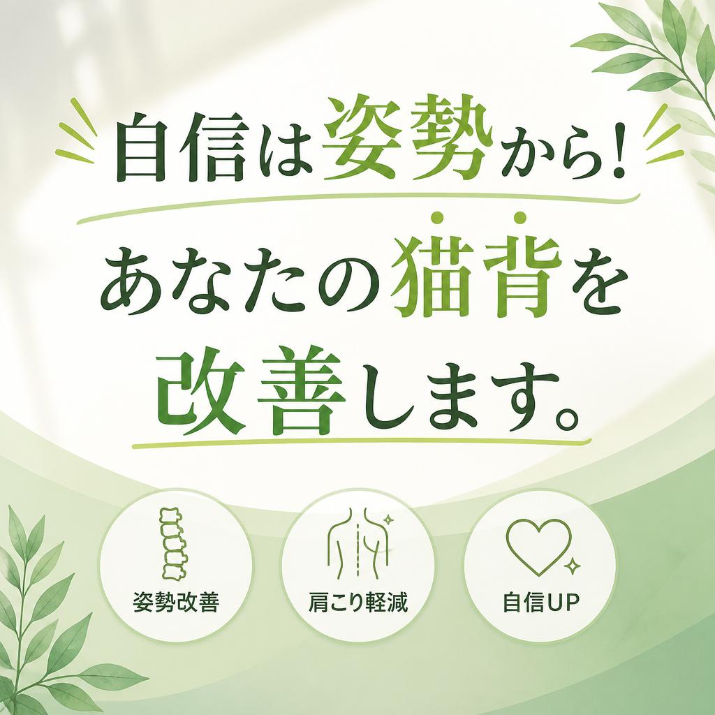 自信は姿勢から！あなたの猫背を改善します。