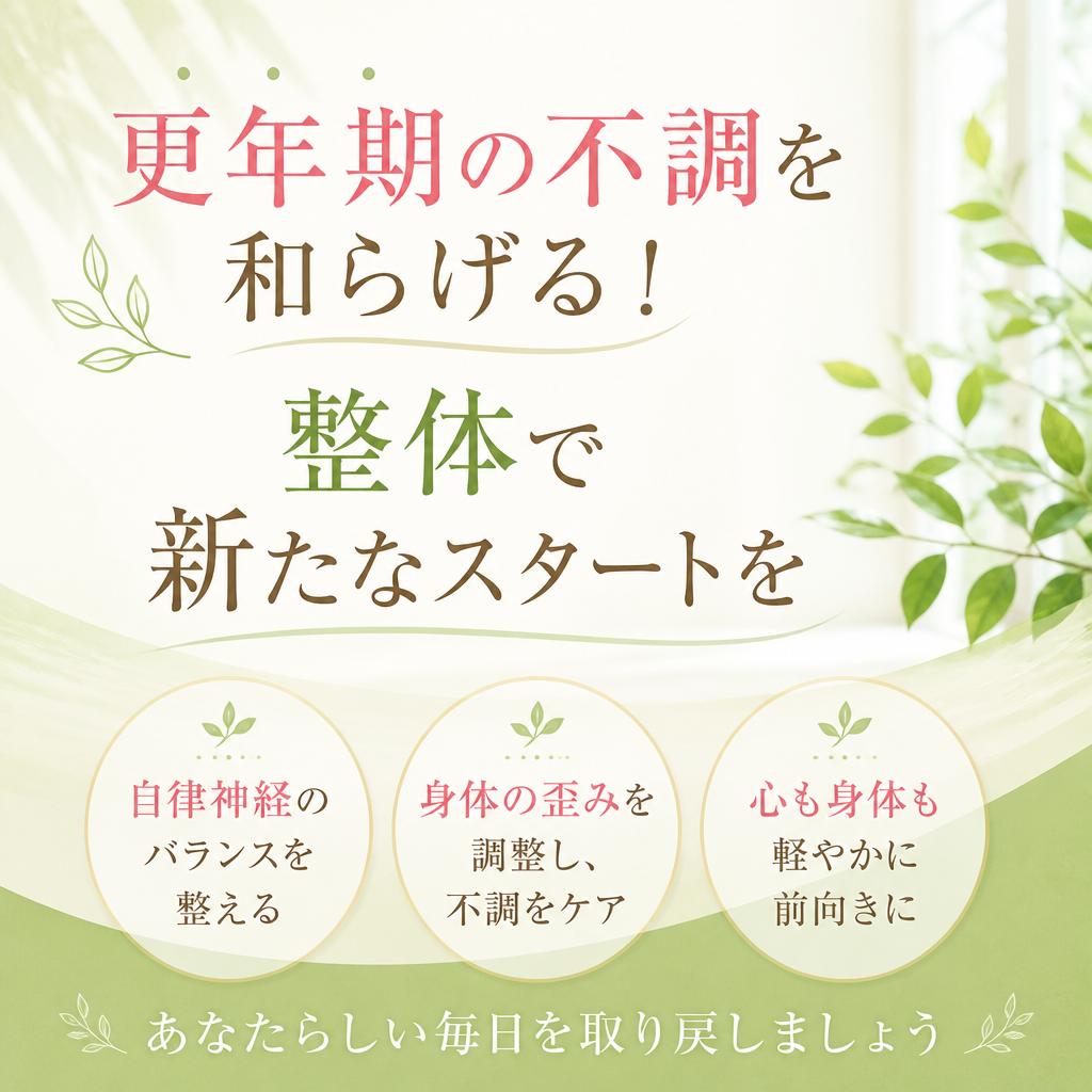 更年期の不調を和らげる！整体で新たなスタートを