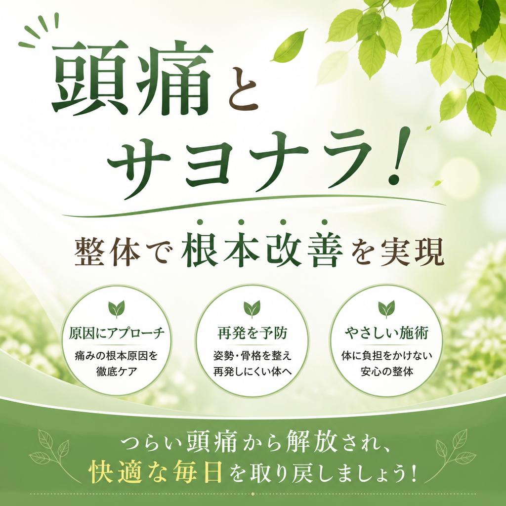 頭痛とサヨナラ！整体で根本改善を実現