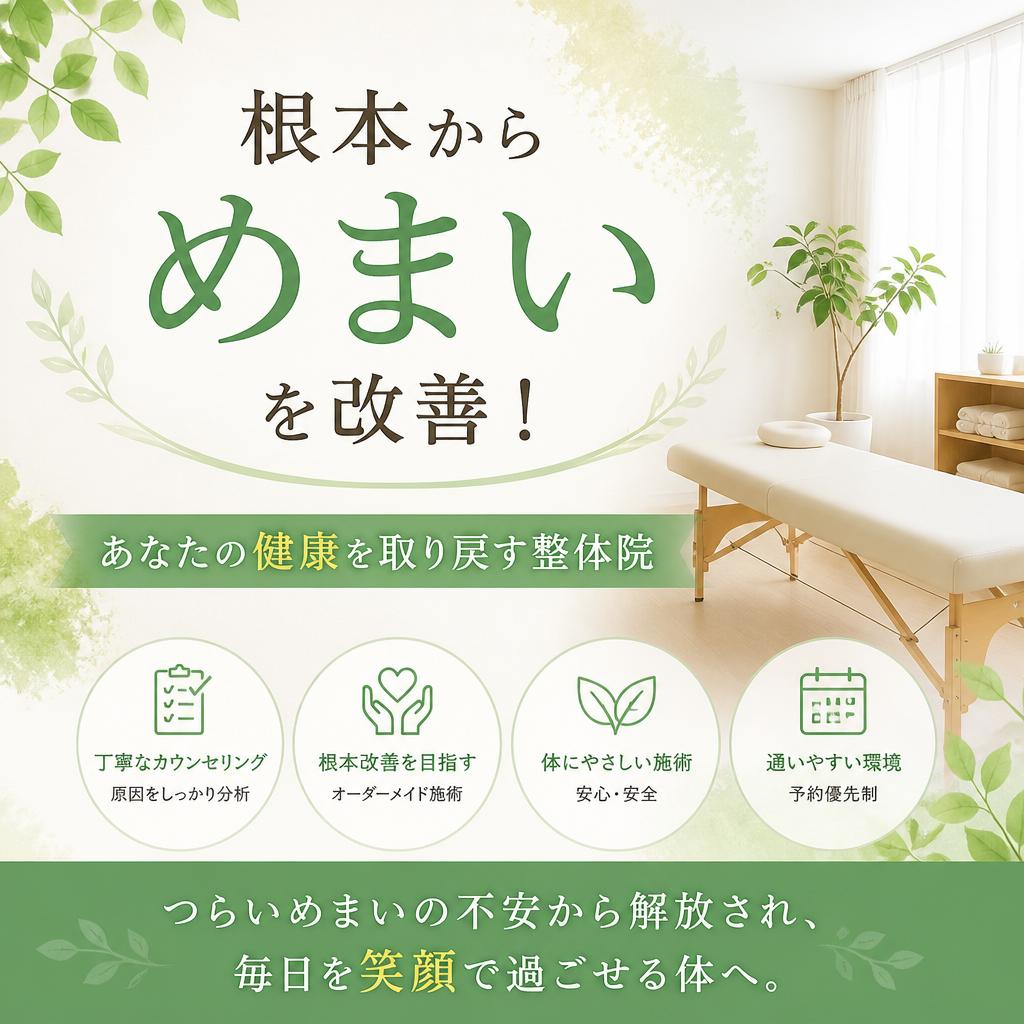 根本からめまいを改善！あなたの健康を取り戻す整体院