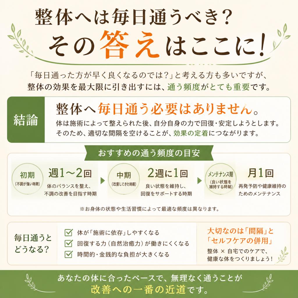 整体へは毎日通うべき？その答えはここに！