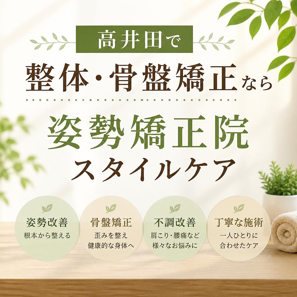 「高井田で整体・骨盤矯正なら姿勢矯正院スタイルケア」