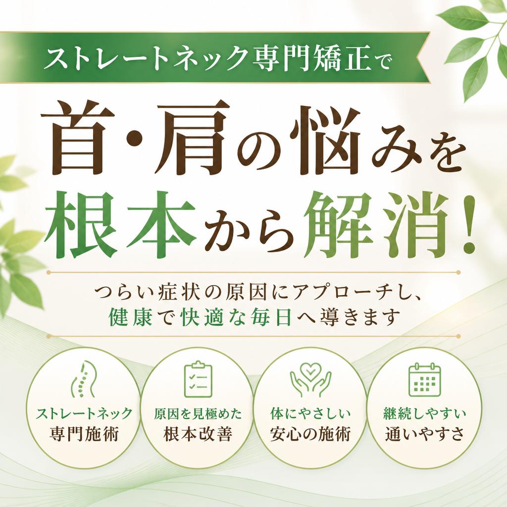 ストレートネック専門矯正で首・肩の悩みを根本から解消！
