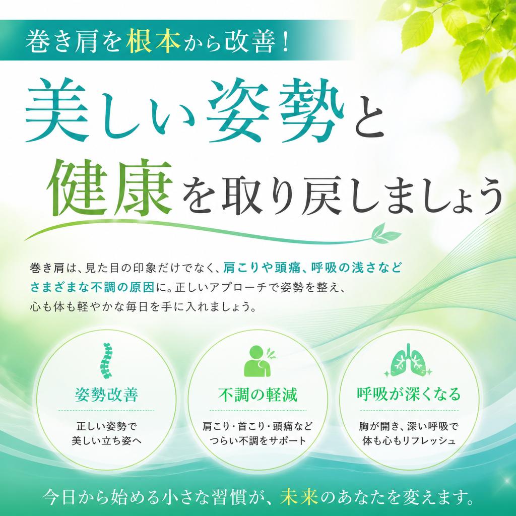 巻き肩を根本から改善！美しい姿勢と健康を取り戻しましょう