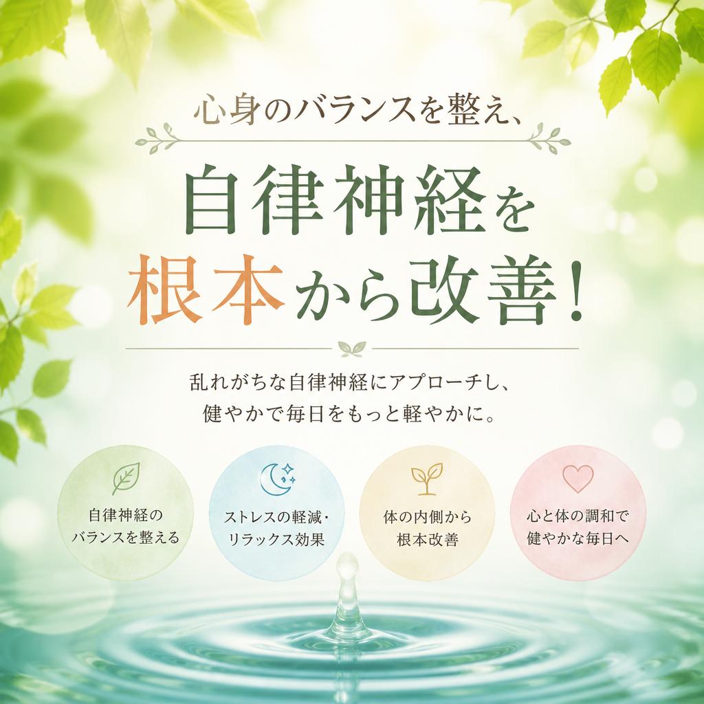 心身のバランスを整え、自律神経を根本から改善！
