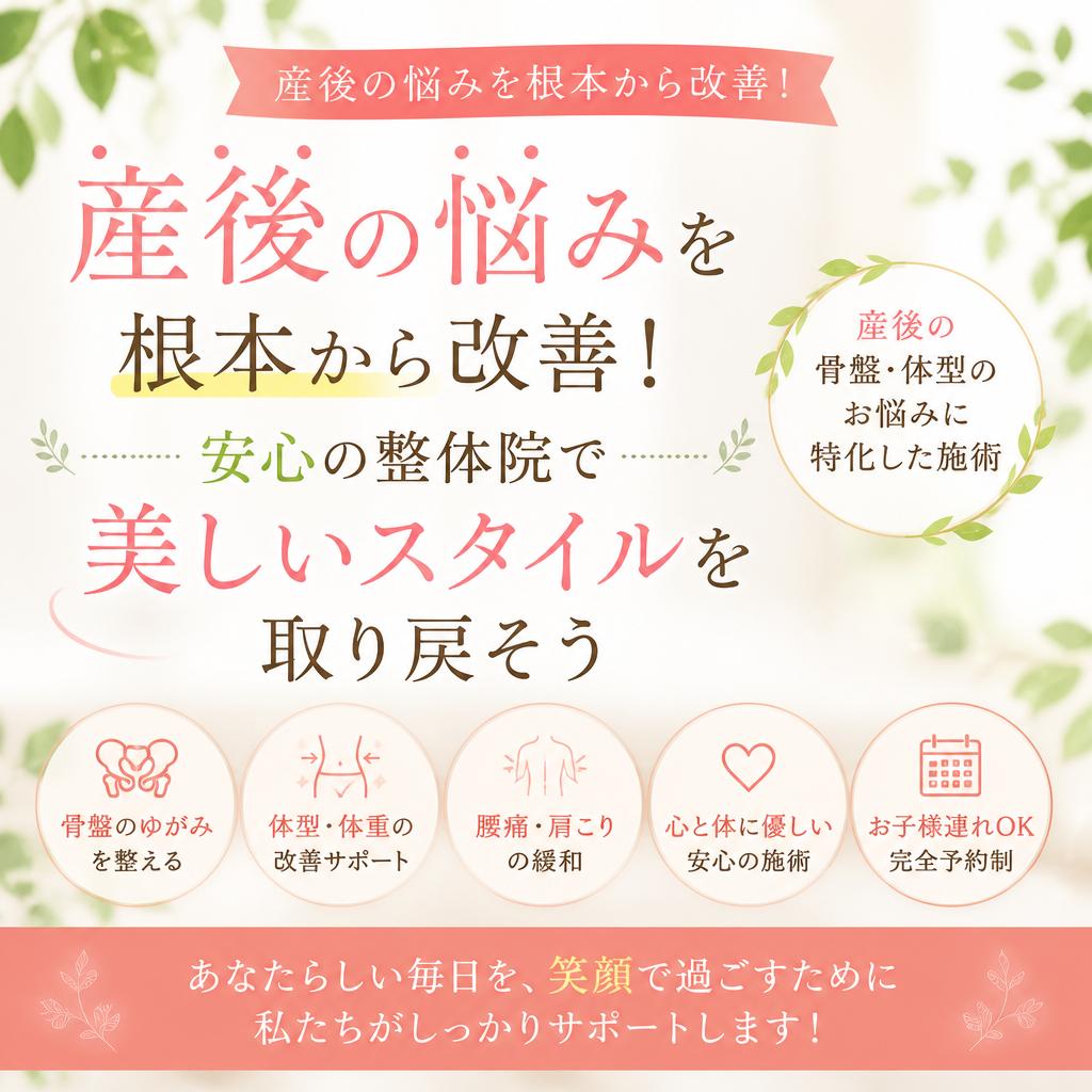 産後の悩みを根本から改善！安心の整体院で美しいスタイルを取り戻そう