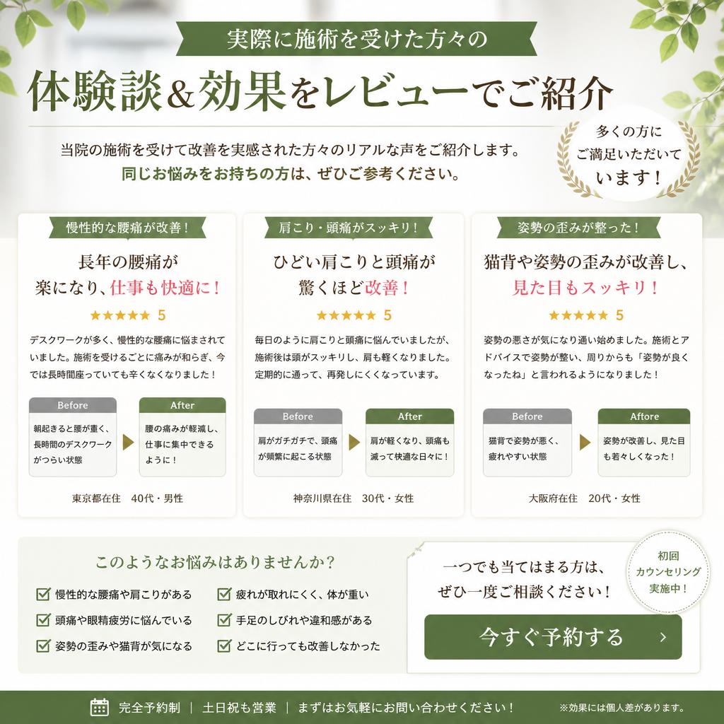 お客様の声:施術による変化